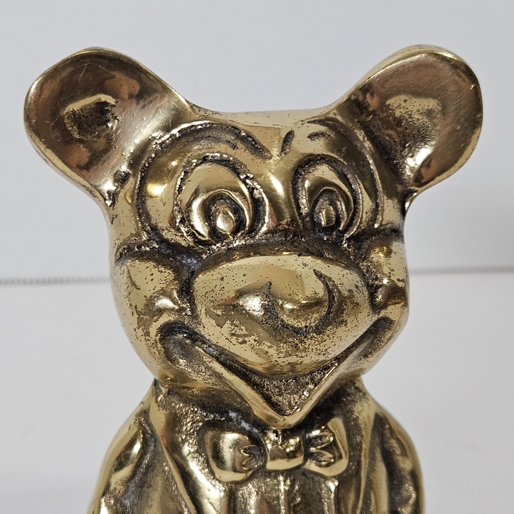 Vintage Disney Mickey Mouse Brass Figure Collectible 1960’s w/ Natural Patina - Picture 8 of 10